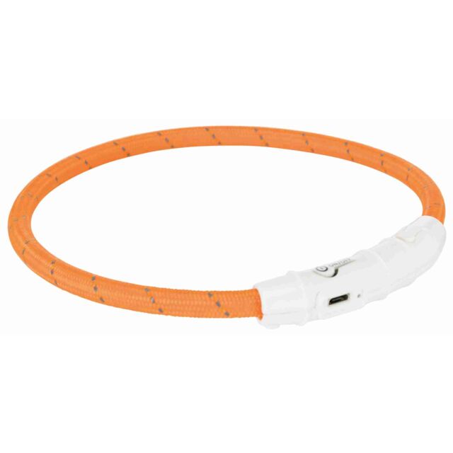 Нашийник Светещ USB nylon XS-S 35 SM/7MM ORANGE